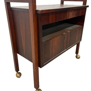 Mid-Century Danish Modern Rosewood Bar Cart 
