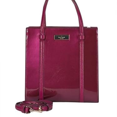 Kate Spade - Dark Raspberry Purple "Kenzie" Patent Leather Satchel Bag