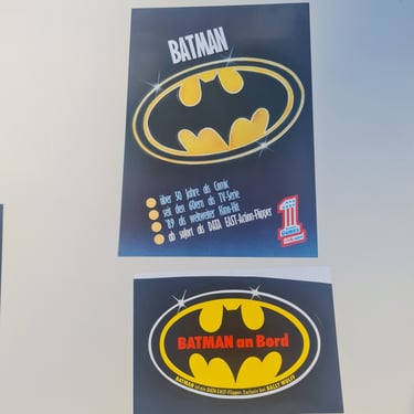 Original Data East Bally Wulff Batman Promo Pinball Flyer Pinball advertising including stickers 