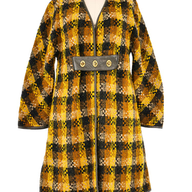 Bonnie Cashin Yellow Plaid Tweed Coat