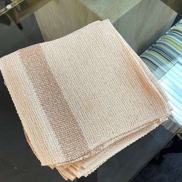 Set of 6  Vintage Cloth Easy Care Napkins from Chicago Weaving Corp - Gold and Ivory 