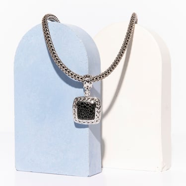 JOHN HARDY Pave & Black Sapphire Silver Pendant Necklace