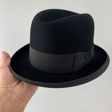 1950'S Homburg Hat - Brooks Brothers - Fur Felt - Lock & Co. Hatters - Made in England - Excellent Condition - Size 7-1/4 