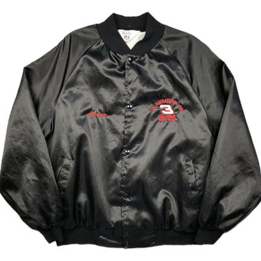 Vintage 2001 In Memory of Dale Earnhardt #3 NASCAR Embroidered Satin Bomber Jacket Size Large/XL 