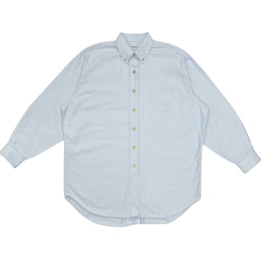 Chanel Blue Oversized Logo Button Down
