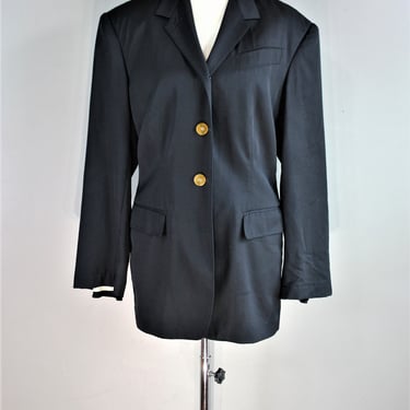 Jean Paul Gaultier - Women's Black Blazer - Striper inner Sleeve - Estimated size M - Marked size "42" Italy 