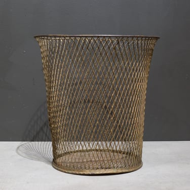 Depression Era Expanded Metal Mesh Waste Basket c.1930
