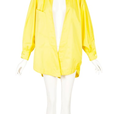 Claude Montana 1985 S/S Vintage Yellow Cotton Collared Light Jacket 