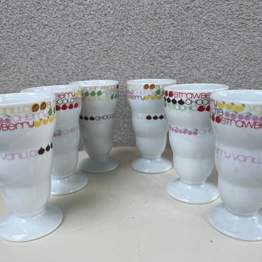 Vintage tall ceramic cups mug Ice Cream theme by Toscany Collection set 6 