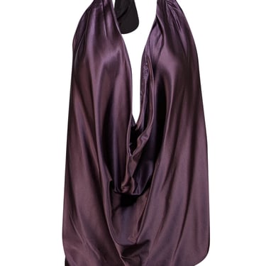 Ramy Brook - Plum Purple Silk Blend Halter "Harriet" Top Sz M