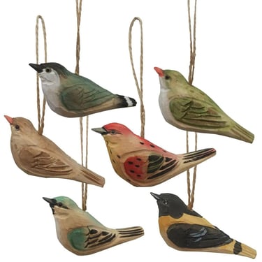 HAR Carved Wood Bird Ornament - Assorted