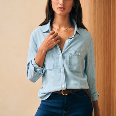 The Tried and True Chambray Shirt in Mid Wash