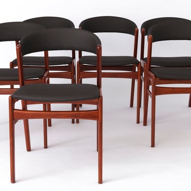 Set of 6 Vintage DUX Ribbon Back Teak Dining Chairs - 1960s Swedish Design 