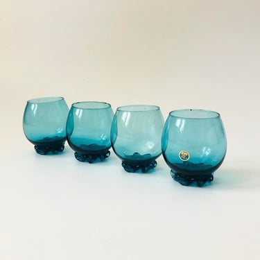 Blue Glass Cordials - Set of 4 