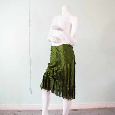 runway Alberta Ferretti deconstructed silk skirt 