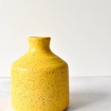 Mustard Yellow Handmade Bud Vase in speckled clay 