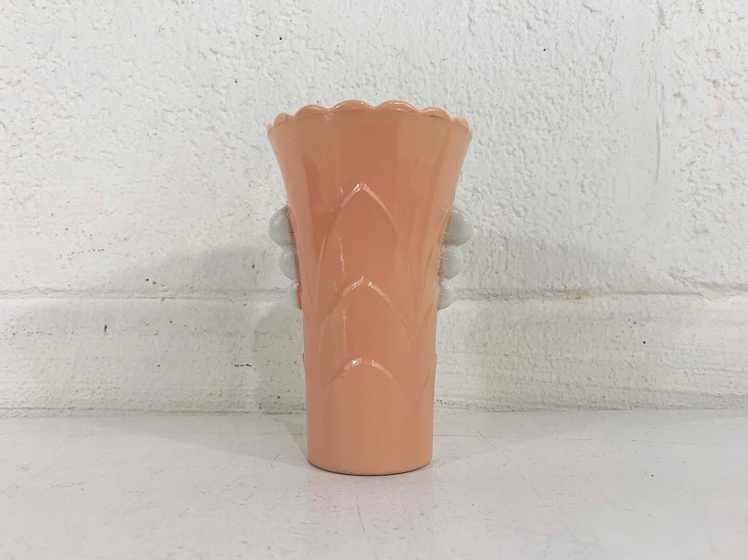 Vintage Pink Art Deco Vase Fire King Vitrock Milk Glass | Check Engine ...