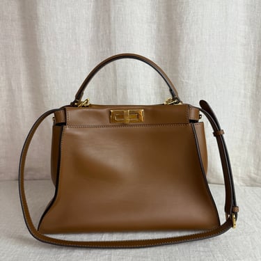 Fendi Tan Medium Peek-A-Boo Bag
