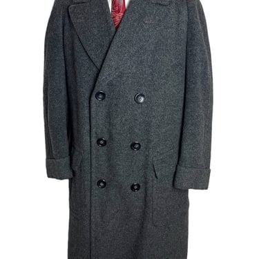 Vintage Dated 1942 DOUBLE-BREASTED Wool Overcoat ~ size 40