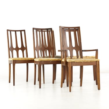Broyhill Brasilia Mid Century Walnut Dining Chairs - Set of 6 - mcm 