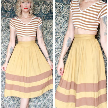 1930s Skirt // Soft Cotton Day Skirt // vintage 30s skirt 