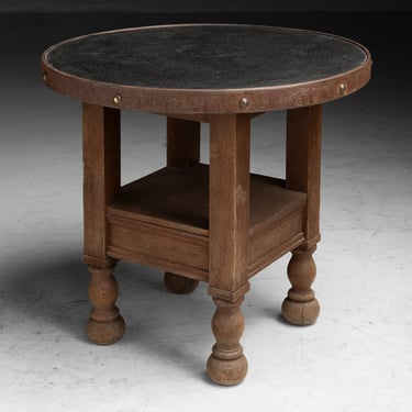 Leather Top Side Table