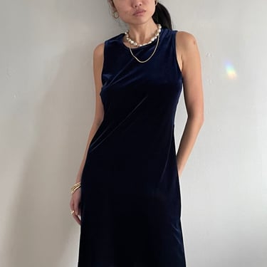 Vintage 90s Stretch Velvet Sleeveless Easy T-shirt Tank Shift Dress