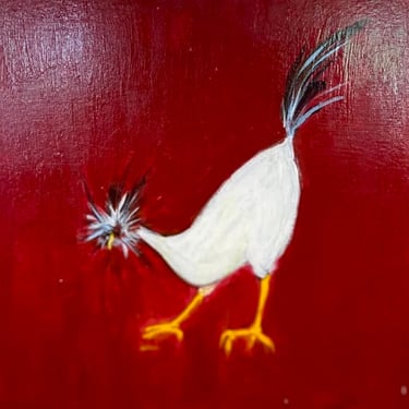 "Crested Chicken" by Jane Bevans, Acrylic on Board