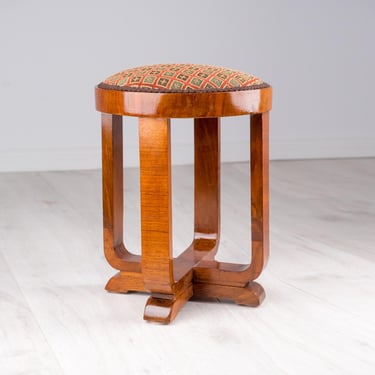 Art Deco Stool/ Art deco chair walnut/ art nouveau chair 