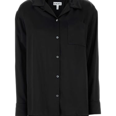 Loewe Women Black Satin Shirt