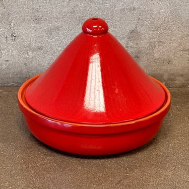 De Silva Hand Made In Italy Tagine With Red/Orange Glazed Lamb Pot