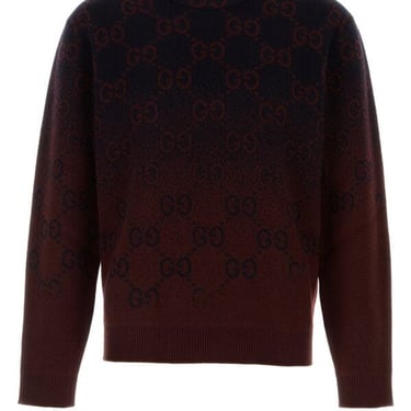 Gucci Men Embroidered Wool Sweater