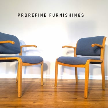 Mid Century Pair of Thonet Bent Wood Side Chairs 