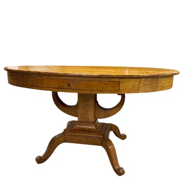 Swedish Burlwood Birch Empire 19th Century Center or Sofa Table