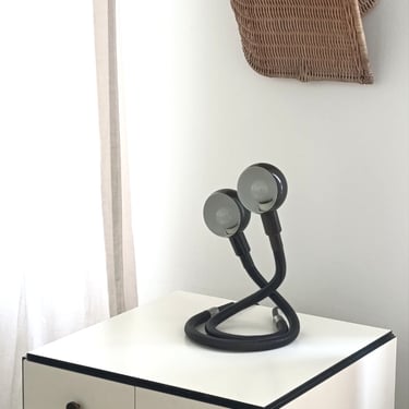 Set aus 2 Vintage Tischlampe Lampe 70er Hebi Isao Hosoe Valenti Luce Ära Snake Schlange braun 