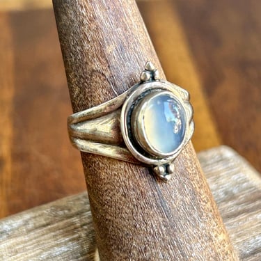 Sterling Silver Moonstone Ring Vintage 925 Gemstone Crystal Retro Jewelry 