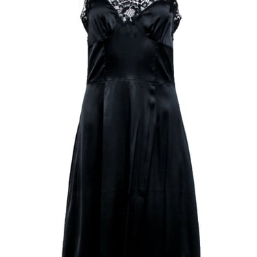 Dolce & Gabbana - Black Silk Blend Lace Trim Slip Dress Sz 6