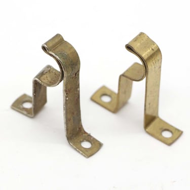 Vintage 1.5 in. Brass Steel Curtain Rod Brackets