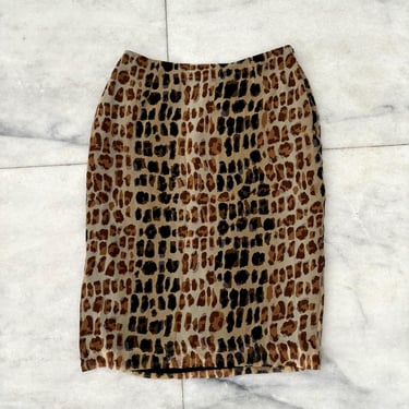 Vintage Alfani 100% Silk Pencil Skirt Geometric Print Lined Womens 4 