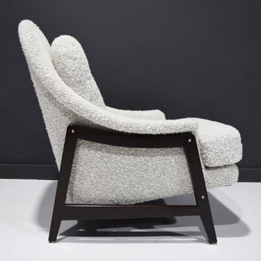 Edward Wormley for Dunbar Janus Lounge Chair, Model 5701 in Rich Boucle&#x27;
