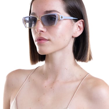 Rochas Clear Striped Rectangular Sunglasses