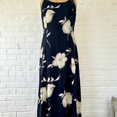 1990's Jones NY Basic Floral Midi Dress (Size 8/10) 