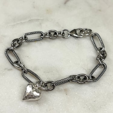 Sonja Fries | Mixed Chain Heart Bracelet in Sterling Silver