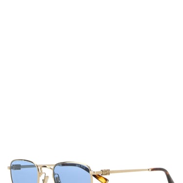 Miu Miu Women Gold Metal Miu Miu Logo Sunglasses