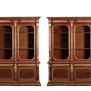 Pair of Early 20th Century Mahogany Russian Bibliotheques