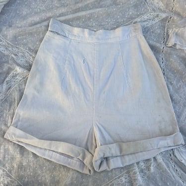 Vintage 1940s White Corduroy Shorts Senior Cords  Sportswear Separates Jantzen