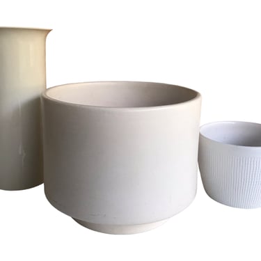 Vintage GAINEY C-10 Planter | Iconic MCM Gainey Ceramics, La Verne, Calif. Pottery Art Cylinder Matte White Glazed Garden Pot 