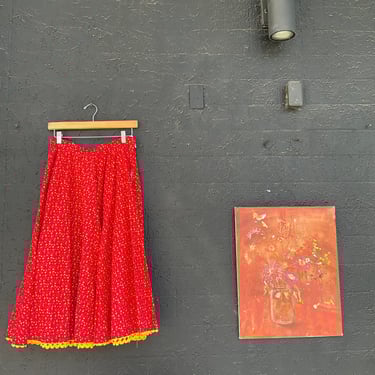 Red Floral Prairie Skirt