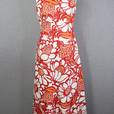 1960s 1970s - Honolulu Hawaiian Maxi Dress - Vintage Hawaiian Kaftan - Mid Century Mod - Resort Wear 
