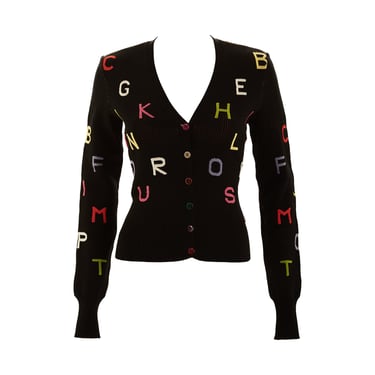 Chanel Black Alphabet Cardigan